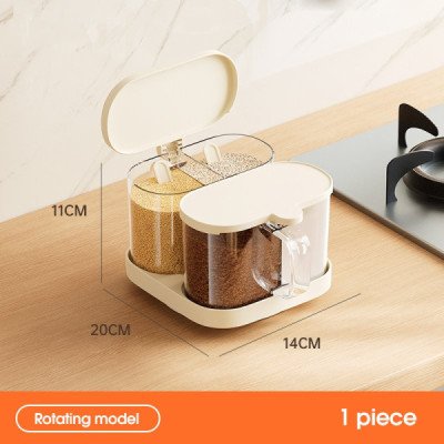 Rotating Spice Organizer 2-Compartment | Cozyforu Mauritius