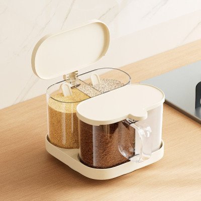 Rotating Spice Organizer 2-Compartment | Cozyforu Mauritius