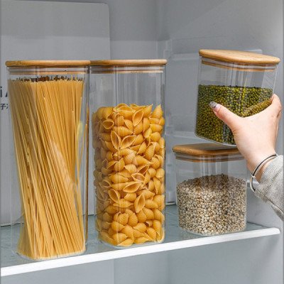 Airtight Jar with Wooden Lid 0.5L | Cozyforu Mauritius