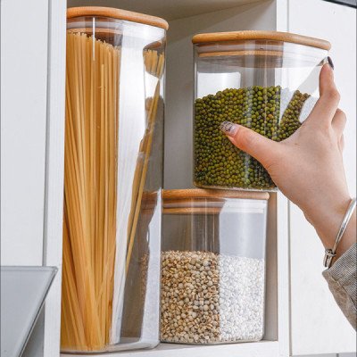 Airtight Jar with Wooden Lid 0.5L | Cozyforu Mauritius