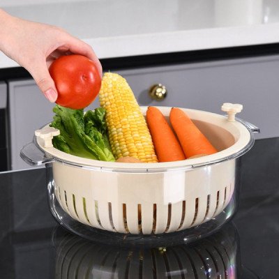 Kitchen Bowl with Colander Basket 9L