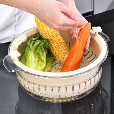 Kitchen Bowl with Colander Basket 9L | Cozyforu Mauritius