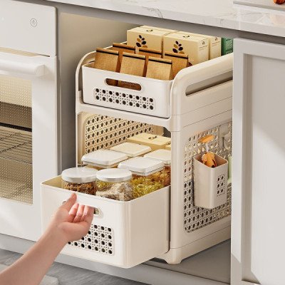 Compact Under Sink Rack 2-Tier with drawer
