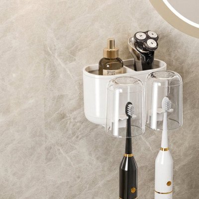 Wall Toothbrush Holder - 2 Cups