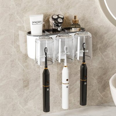 Wall Toothbrush Holder - 3 Cups