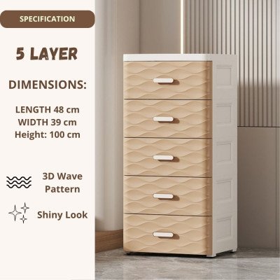 Textured 5-Drawer Cabinet | Cozyforu Mauritius