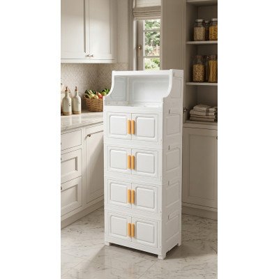 4-Tier Cabinet with Shelf | Cozyforu Mauritius