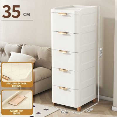Leather Cabinet 5 Tier 35cm